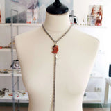 Silver Necklace with Agate Stone