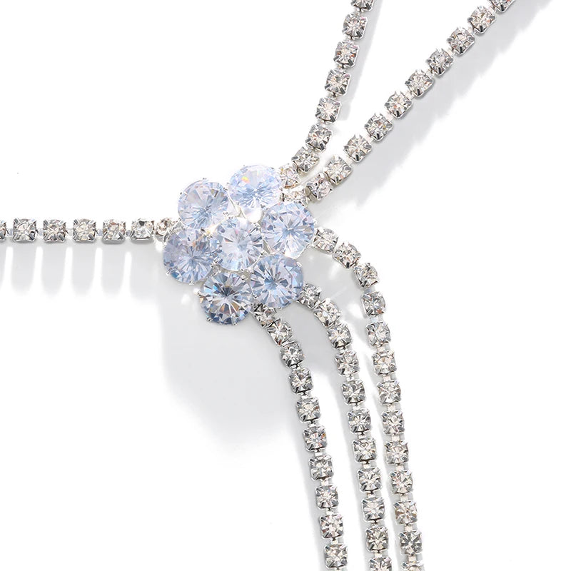 Flower Rhinestone Shoulder Chain
