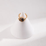 Wide Tiger Eye Stone Ring