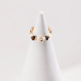 Tiger Eye Stone Silver Shell Ring