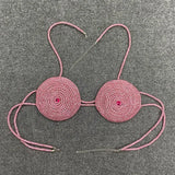 Backless Crystal Diamond Rope Braided Bra