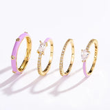 Pastel Glam Ring - Set of 4