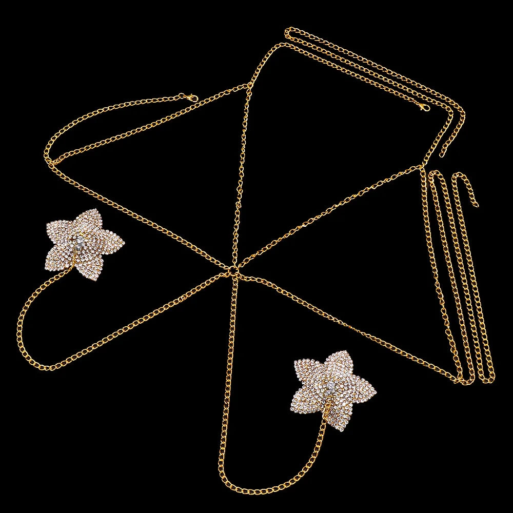 Cross Crystal Star Bra w/ Nipple covers