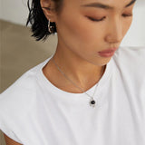 Fluid Moonlight Stone / Obsidian Pearl Pendant Necklace