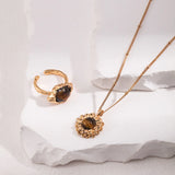 Wide Tiger Eye Stone Ring
