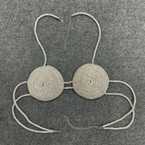 Backless Crystal Diamond Rope Braided Bra