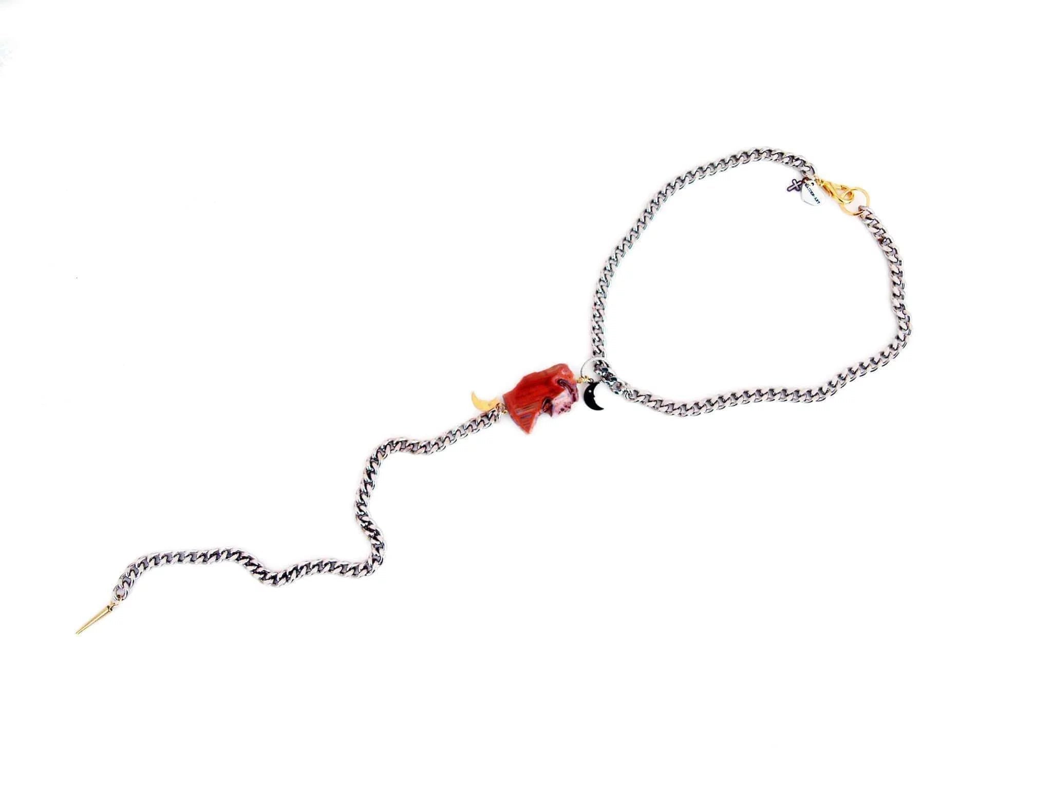 Silver Necklace with Agate Stone
