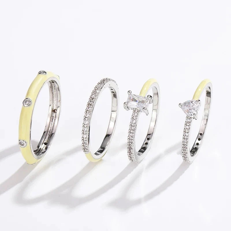 Pastel Glam Ring - Set of 4