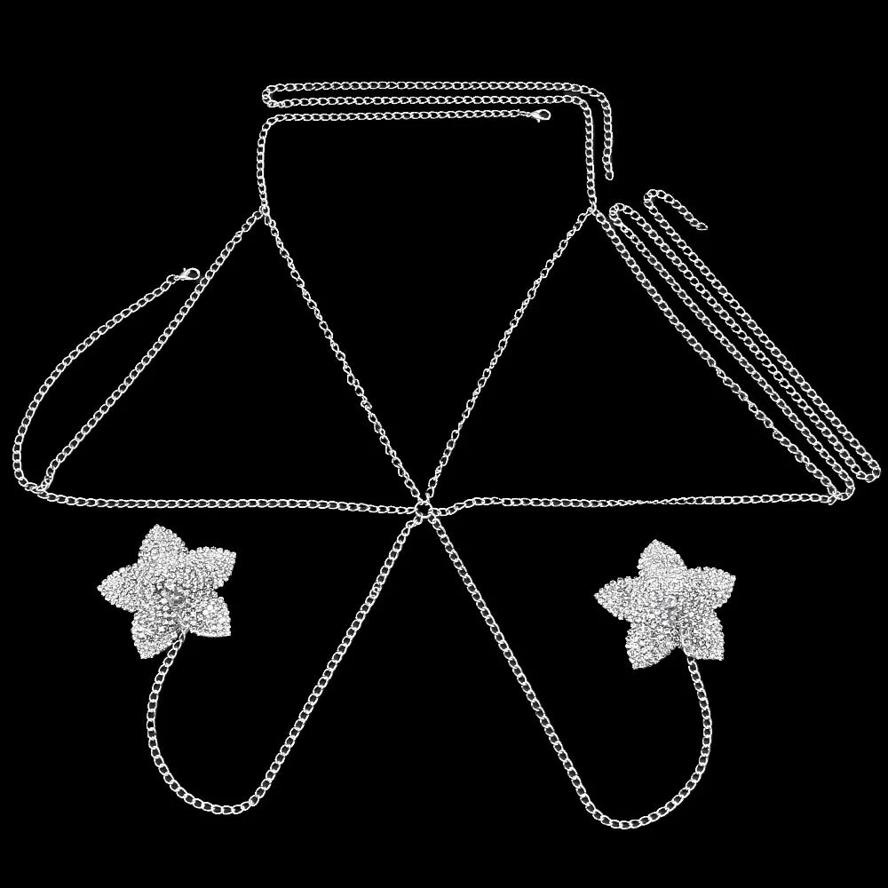 Cross Crystal Star Bra w/ Nipple covers