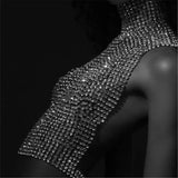 Kalani Rhinestone Backless mock neck top