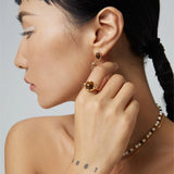Wide Tiger Eye Stone Ring
