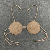 Backless Crystal Diamond Rope Braided Bra