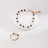 Tiger Eye Stone Silver Shell Ring