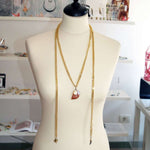 Gold Necklace with Agate Stone