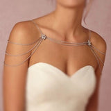 Flower Rhinestone Shoulder Chain